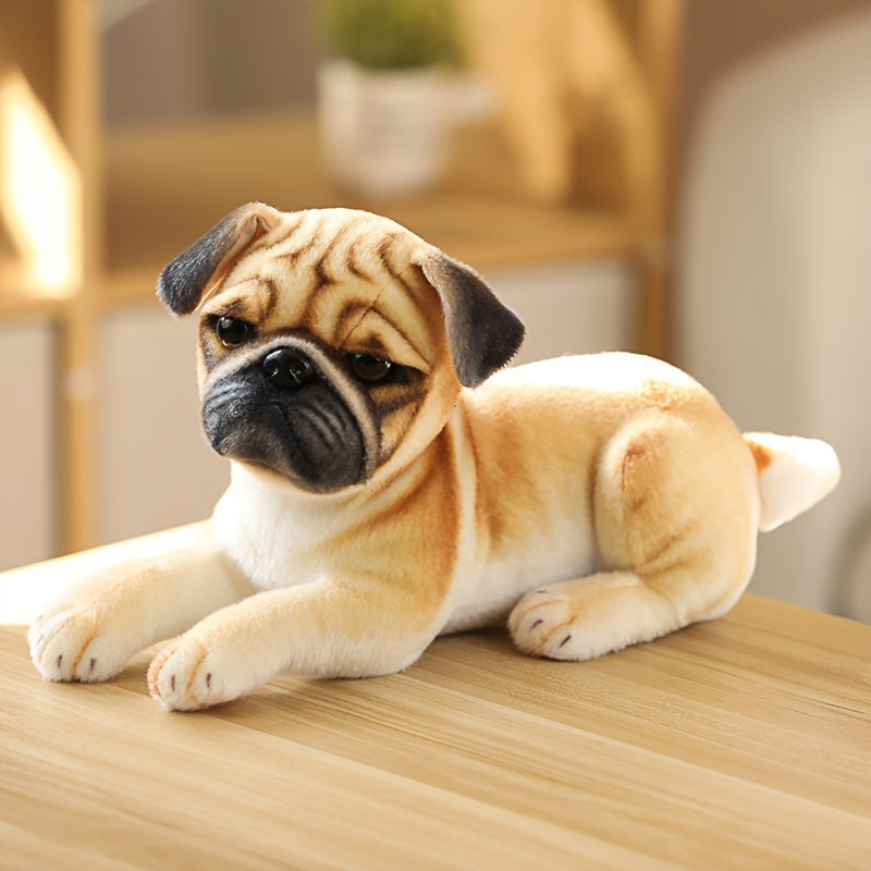 38cm\u002F14.9 In Lovely Simulation Dog Plush Toy Lying Spotted Akita Dog Doll Children's Companion Doll Gift Christmas, Halloween Gift