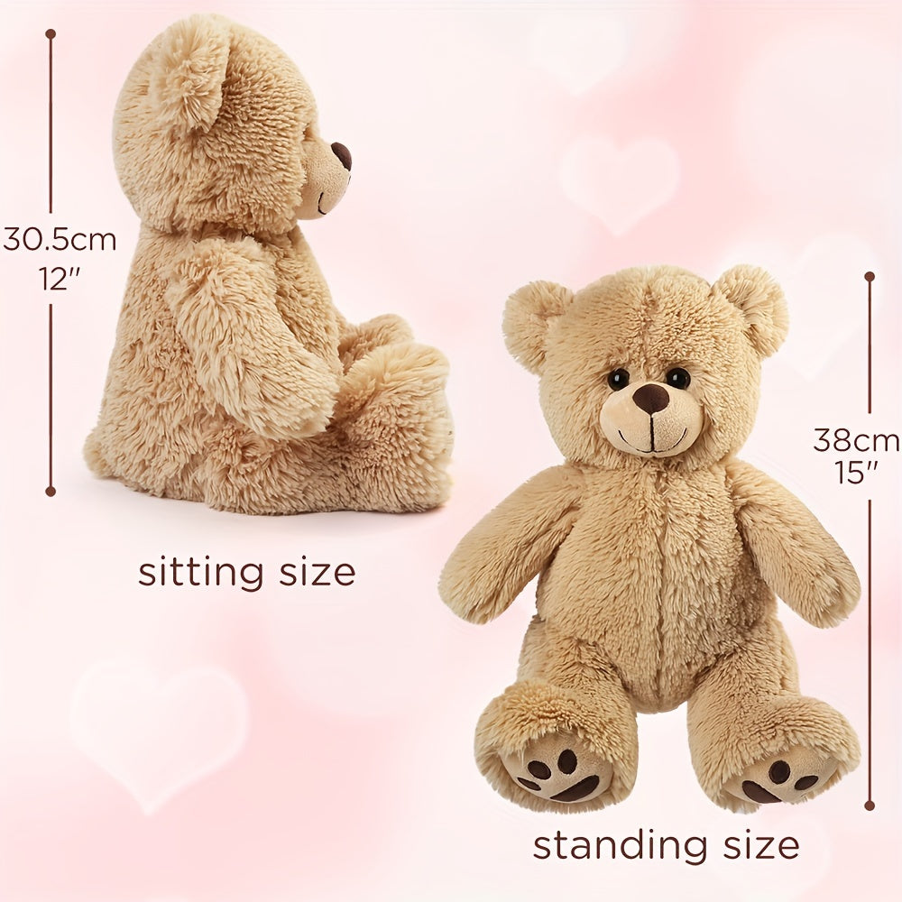 BenBen 12-inch Brown Plush Teddy Bear, Soft Stuffed Animal, Perfect Hugging Gift for Kids, Ideal for Christmas, Valentine'S Day, Easter Decor