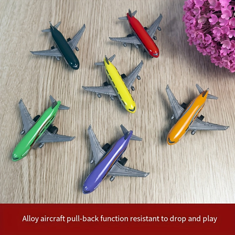4pcs Pull-Back Airplane Toy Set, Realistic Plastic Airplanes, Durable Play Airplanes for Kids, with Pull-Back Function, for Boys, Ages 3-6, Ideal for Christmas and Birthday Gifts