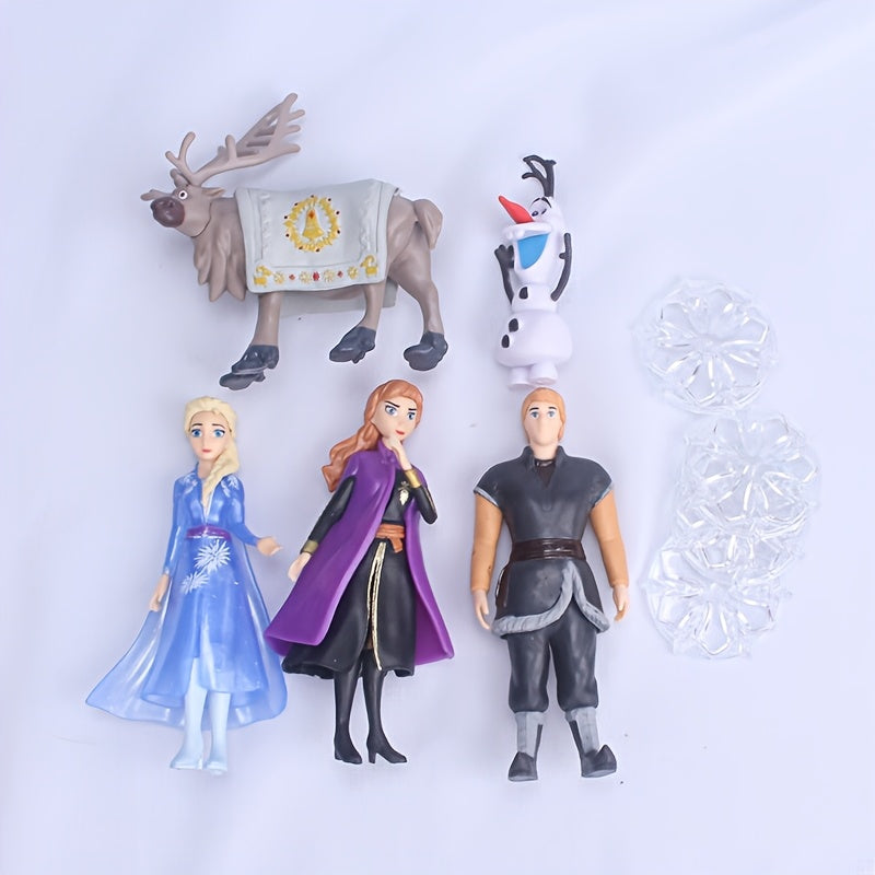 5pcs Disney Frozen PVC Collectible Figurine Set, Art Deco Style, Anime Theme, Versatile Room Decor, Ideal for Birthday Cake, Office Desk, Holiday Party Accessories - Christmas, Thanksgiving, Graduation