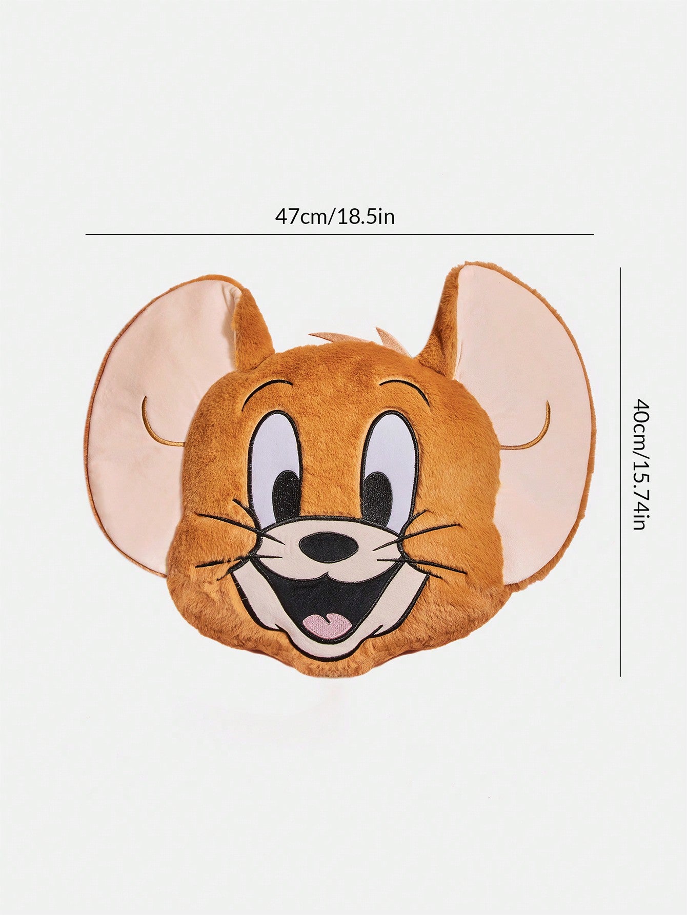 TOM & JERRY X SHEIN 1pc Cartoon Mouse Jerry Face Plush Pillow Without Tom Pillow Yellow