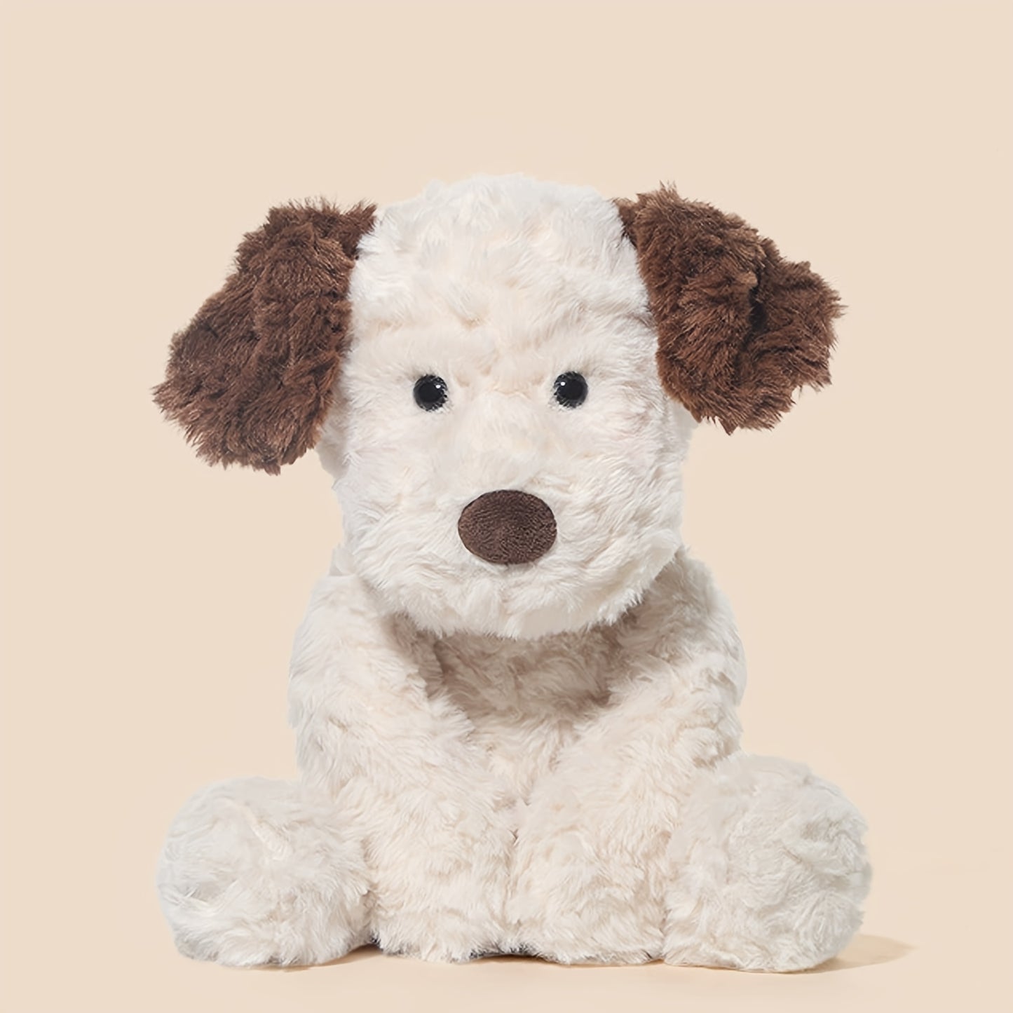 Soft & Fluffy White Dog Plush Toy - Adorable Cartoon Stuffed Animal with Brown Ears, Perfect for Home Decor, Sofa, or Room Accent | Ideal Gift for Holidays, Birthdays, and Friends & Family, Stuffed Plushies