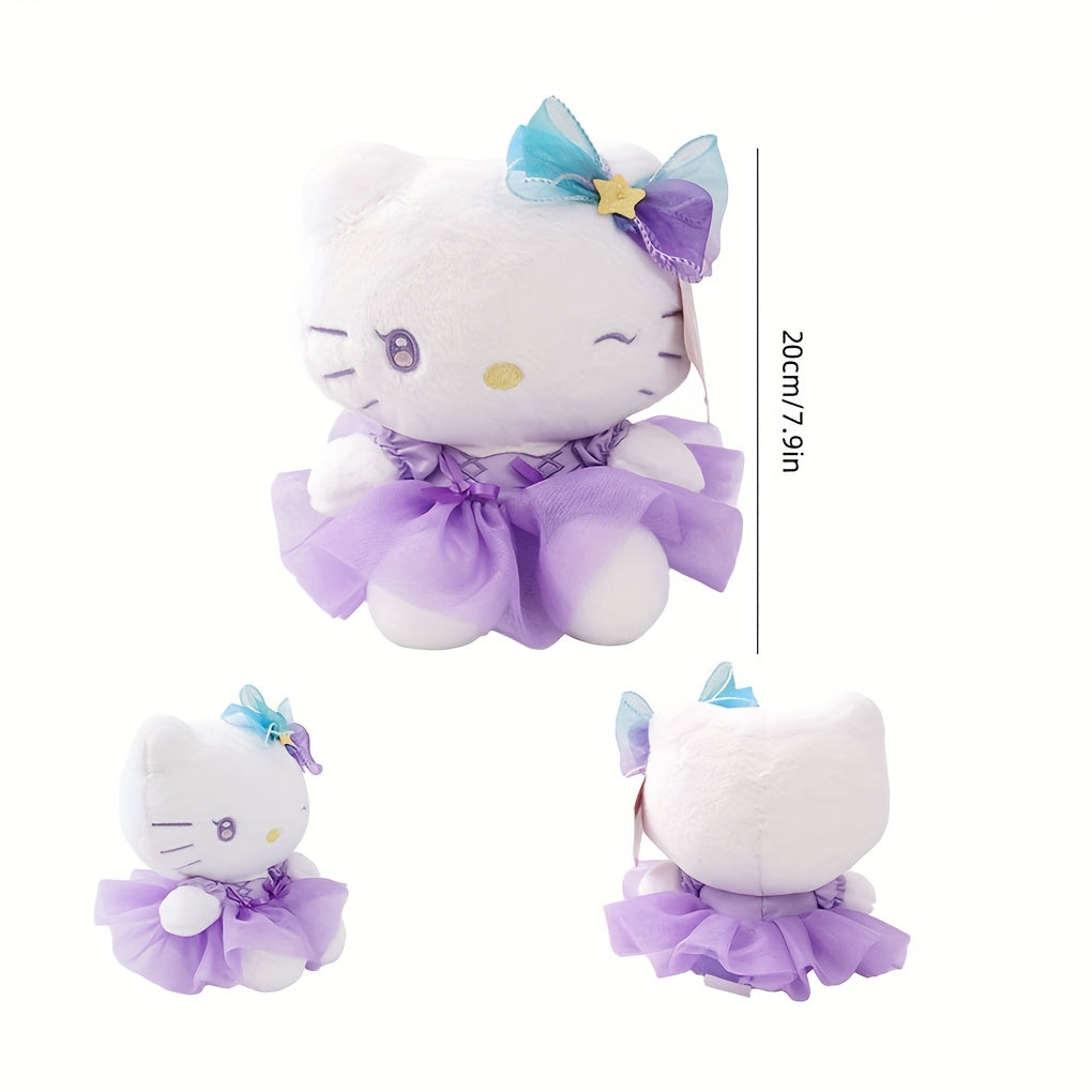 1pc Sanrio Hello Kitty Plush Doll in Princess Dress - Soft Polyester Huggable Toy with Purple Tutu Skirt & Star Headband, Cute Gift for Girls, Birthday or Holiday Present, Holiday Plush Gift | Whimsical Design | Quality Plush Fabric, Hello Kitty Decor