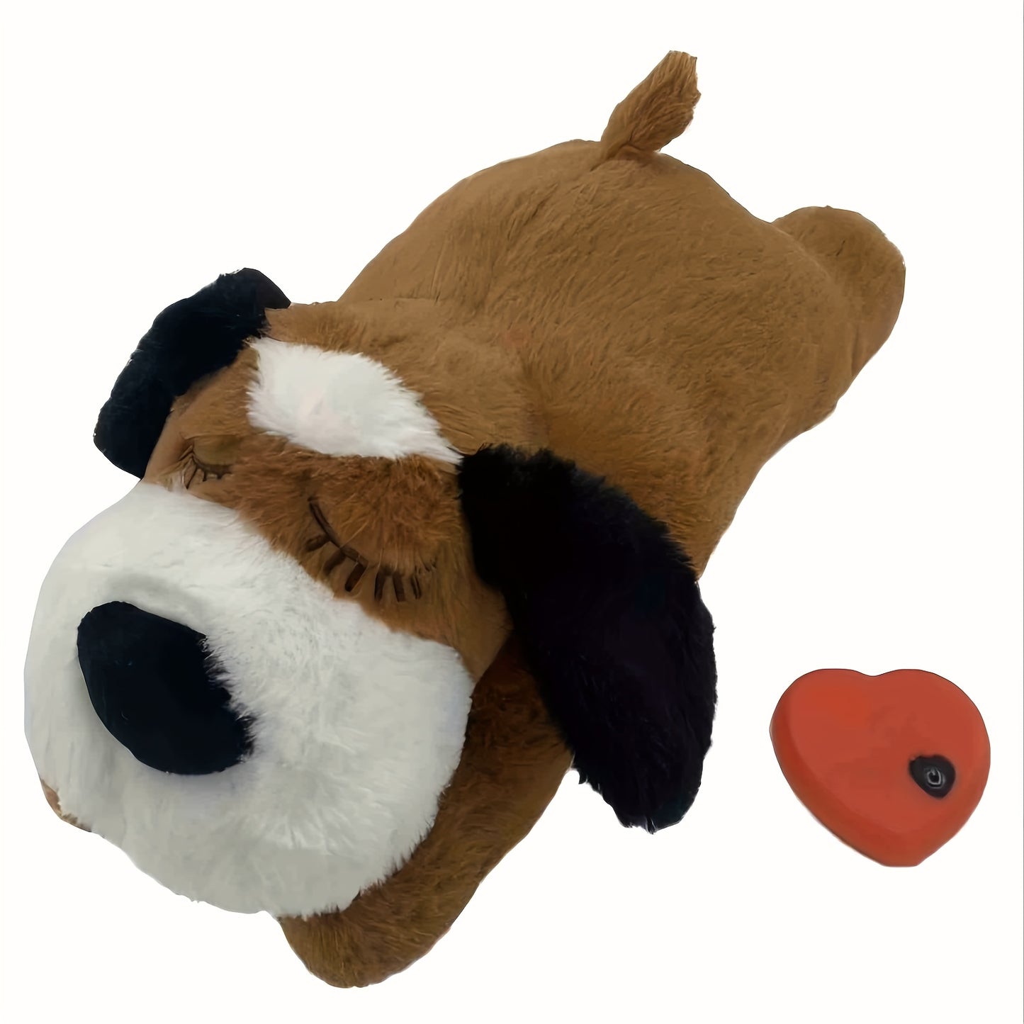 NPET Heartbeat Puppy Toy - Comfort Cuddler Pillow, Soft And Cute, Warm Puppy Lamb Shaped Animal Heartbeat Dog Plush Toy, Festival Gift, Comfortable Kitten Toy - Battery Not Included!