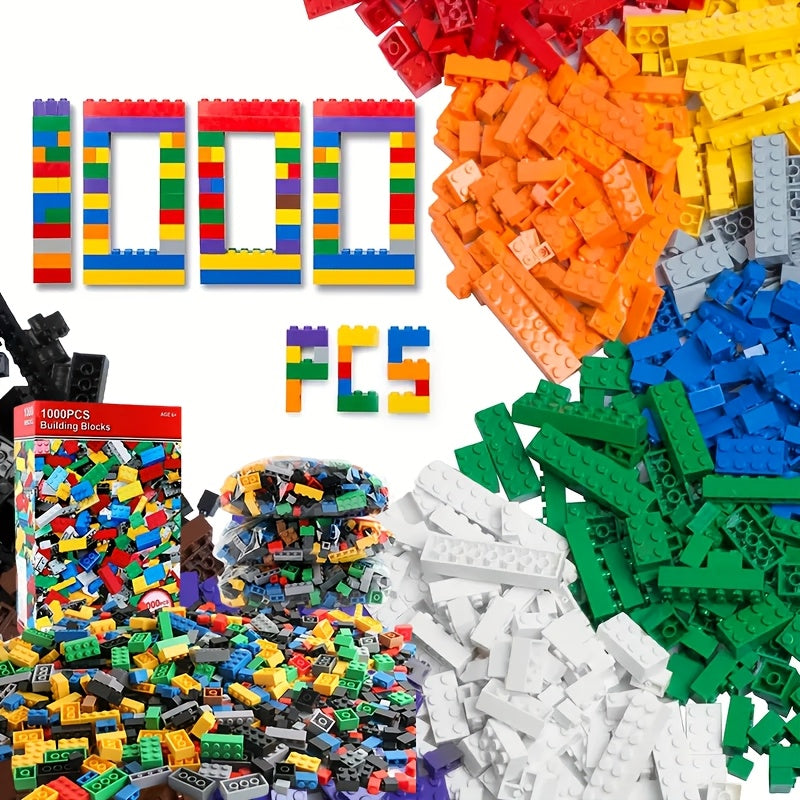 1000pcs Classic Building Blocks Set, Interlocking Plastic Bricks, Educational DIY Construction Toys, Safe ABS Material, for Creative Play, Home Decor, with Ideal for Halloween, Christmas, Birthday Gifts, for Boys & Girls Ages 6-8