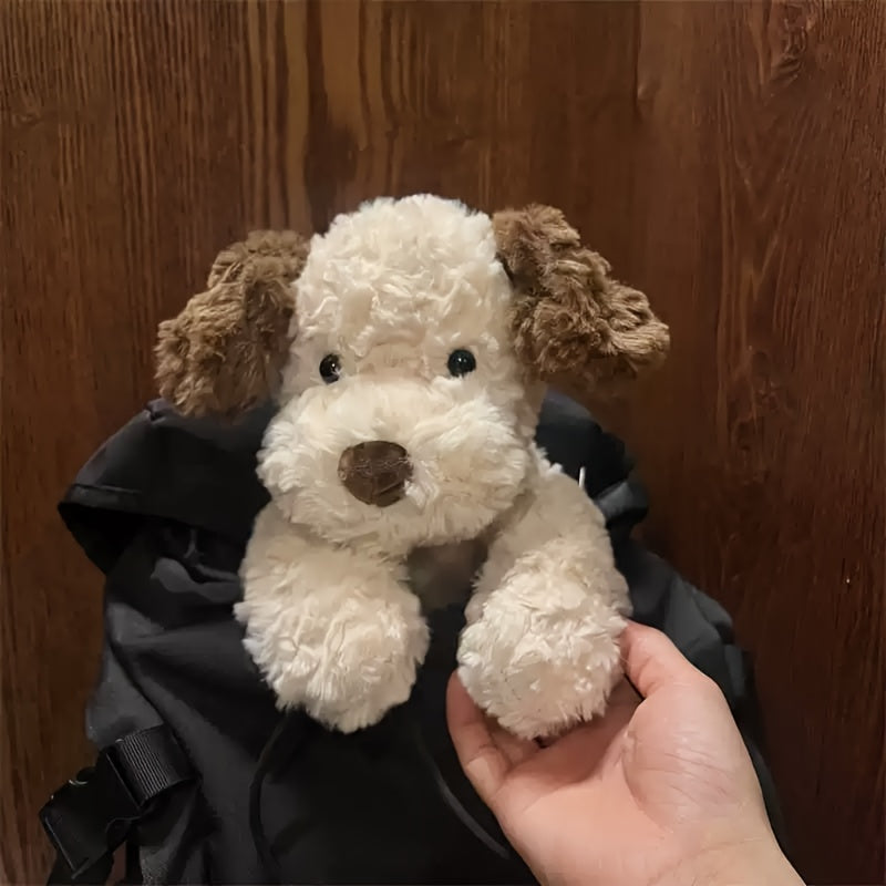 Soft & Fluffy White Dog Plush Toy - Adorable Cartoon Stuffed Animal with Brown Ears, Perfect for Home Decor, Sofa, or Room Accent | Ideal Gift for Holidays, Birthdays, and Friends & Family, Stuffed Plushies