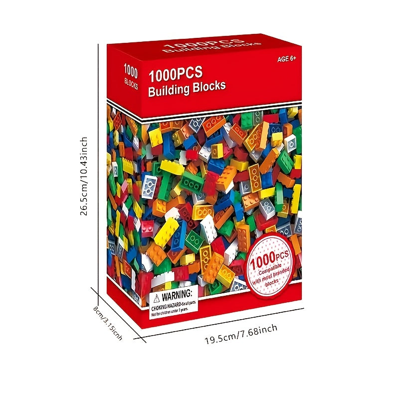 1000pcs Classic Building Blocks Set, Interlocking Plastic Bricks, Educational DIY Construction Toys, Safe ABS Material, for Creative Play, Home Decor, with Ideal for Halloween, Christmas, Birthday Gifts, for Boys & Girls Ages 6-8