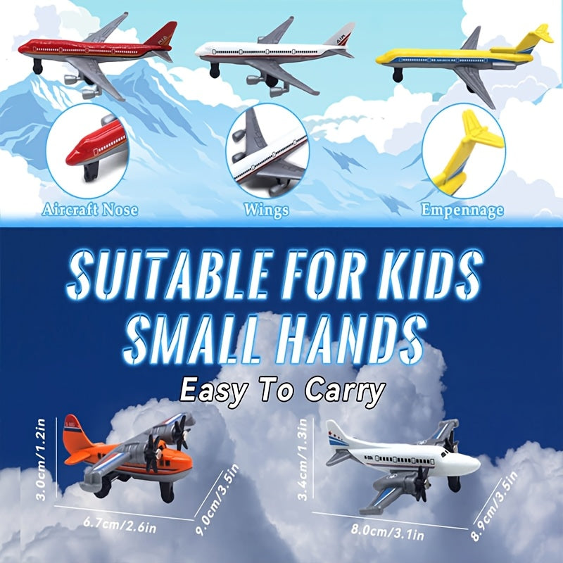 Premium Metal Collectible Toy Model Premium Alloy Diecast Fighter & Passenger Aircraft Model Set - Metal and Plastic Collectible Toy for Display, Perfect for Christmas, Thanksgiving, and Birthday Gifts, Home Decor