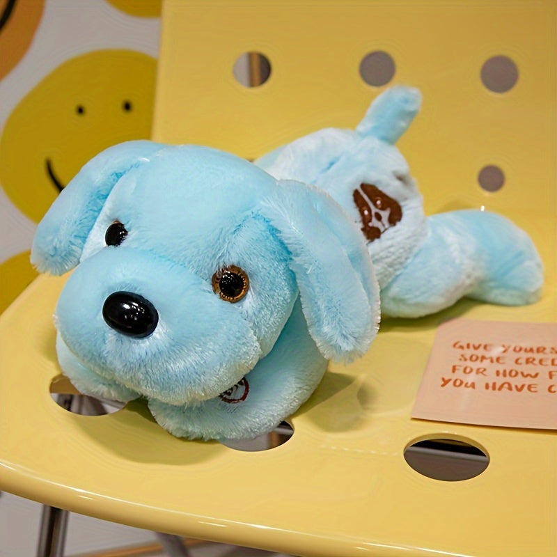 Soft Glow-in-the-Dark Plush Dog Toy - Stuffed Animal Companion in White, Pink, Blue, Yellow - Perfect for Home Decor & Gifts