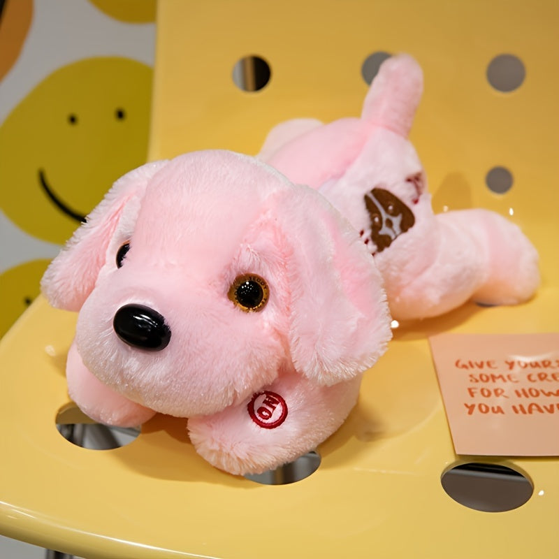 Soft Glow-in-the-Dark Plush Dog Toy - Stuffed Animal Companion in White, Pink, Blue, Yellow - Perfect for Home Decor & Gifts