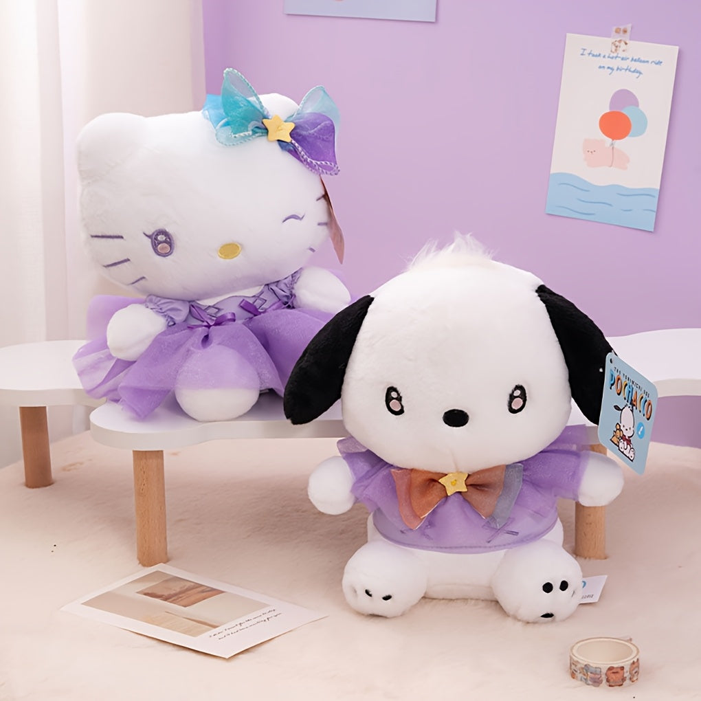 1pc Sanrio Hello Kitty Plush Doll in Princess Dress - Soft Polyester Huggable Toy with Purple Tutu Skirt & Star Headband, Cute Gift for Girls, Birthday or Holiday Present, Holiday Plush Gift | Whimsical Design | Quality Plush Fabric, Hello Kitty Decor