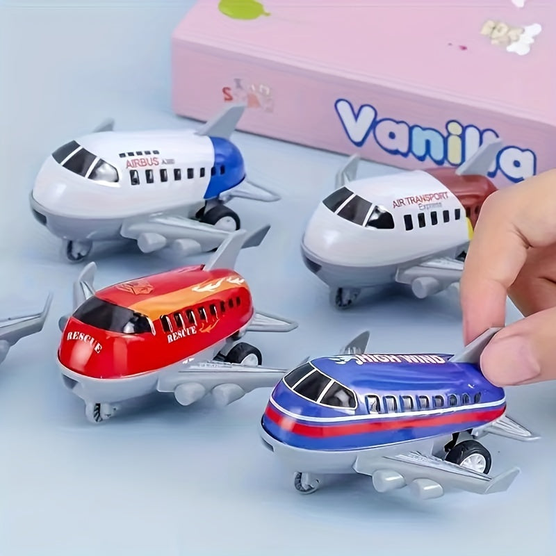10 Pcs Mini Metal Airplane Set - Inertia-Powered, Battery-Free, Perfect for Party Favors & Stocking Stuffers, Christmas & Halloween Gifts