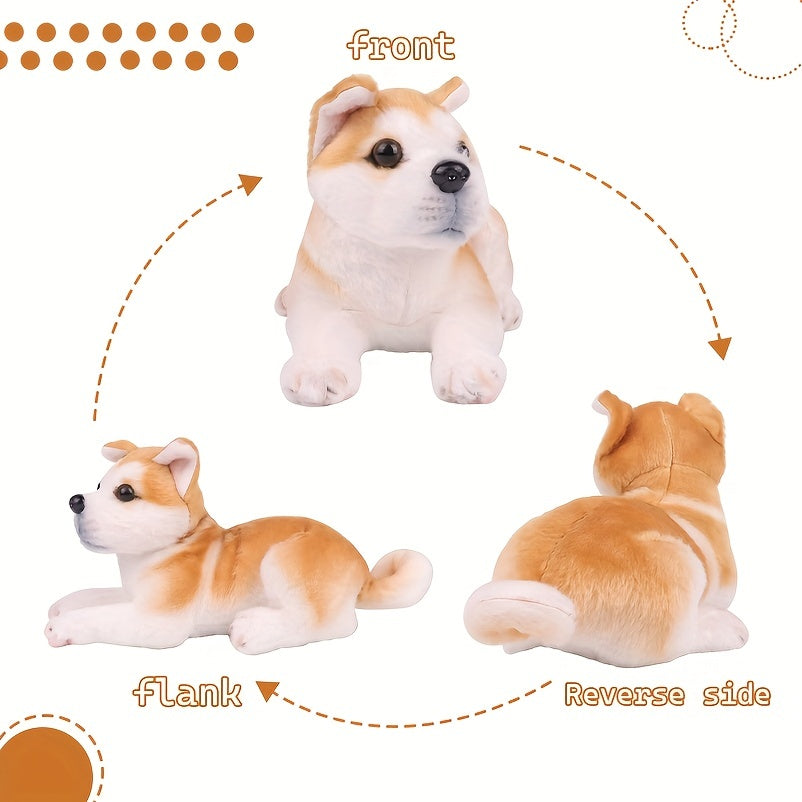 11.02in Realistic Akita Dog Plush Stuffed Toys Cute Animal Dog Doll Soft Puppy Toy For Kids Birthday Gift