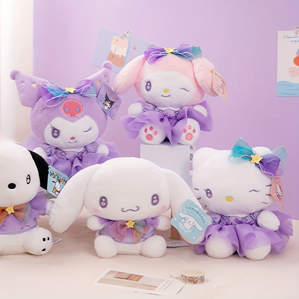 1pc Sanrio Hello Kitty Plush Doll in Princess Dress - Soft Polyester Huggable Toy with Purple Tutu Skirt & Star Headband, Cute Gift for Girls, Birthday or Holiday Present, Holiday Plush Gift | Whimsical Design | Quality Plush Fabric, Hello Kitty Decor