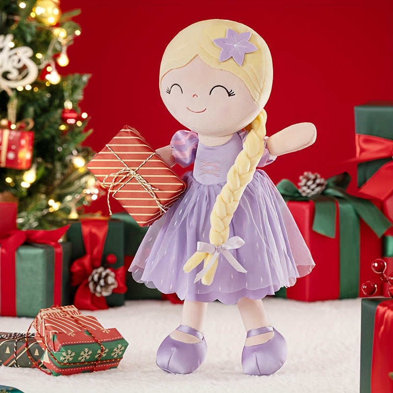 16-Inch Plush Princess Rapun Doll with Lavender Dress, Soft Youngsters Girl Toy, Ideal for Ages 0-3, Perfect Christmas and Birthday Gift for Youngsters, Decorative Holiday Party Item