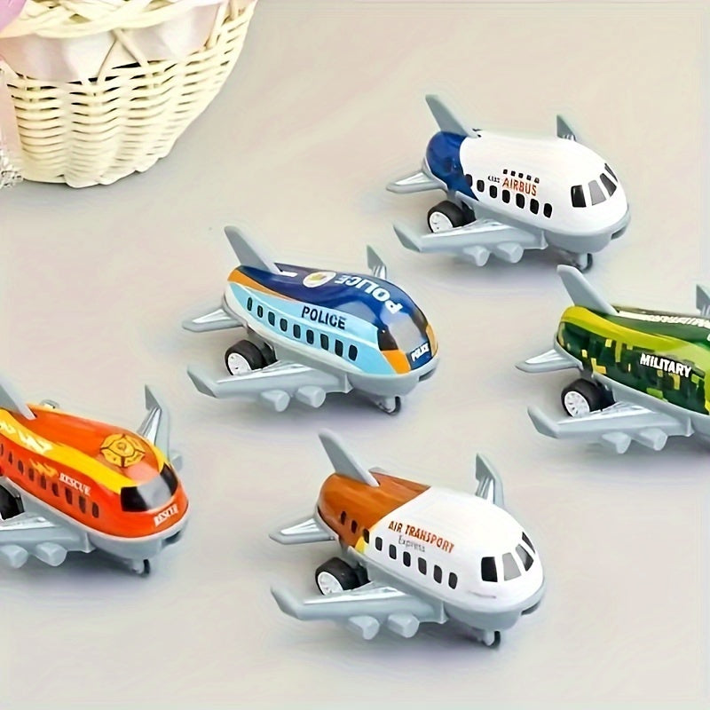 10 Pcs Mini Metal Airplane Set - Inertia-Powered, Battery-Free, Perfect for Party Favors & Stocking Stuffers, Christmas & Halloween Gifts