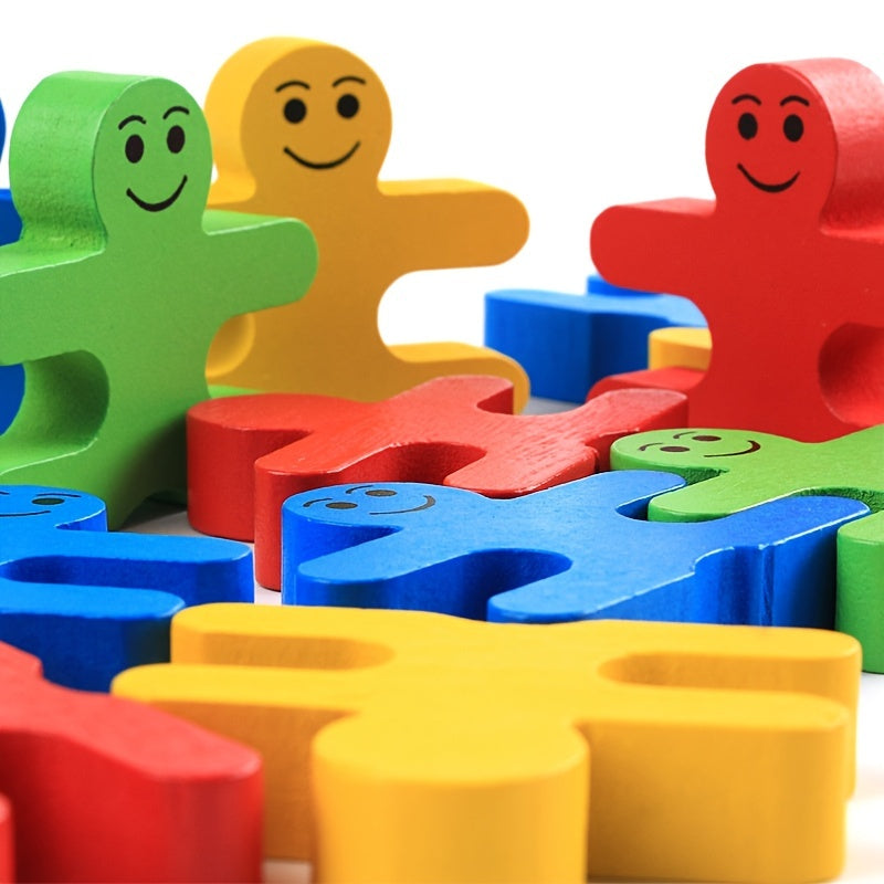 Colorful Wooden Building Blocks Kids Balance Thinking Training Mathematics Games Educational Toys for Children