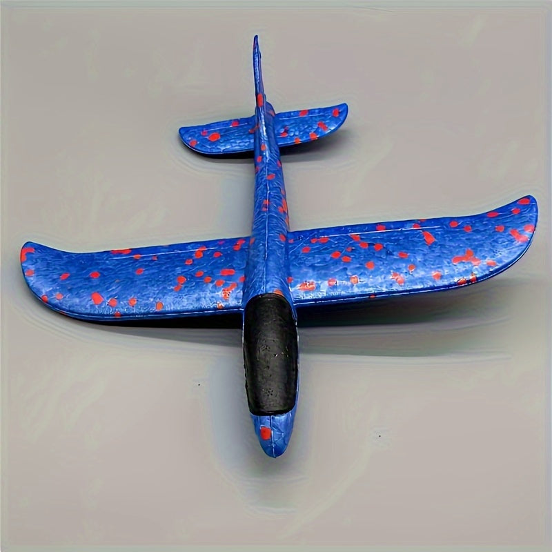 2 Pcs Large Outdoor Beach Foam Airplane, Hand Throwing Spinning Toy with Blue Color and Fun Throwing Experience