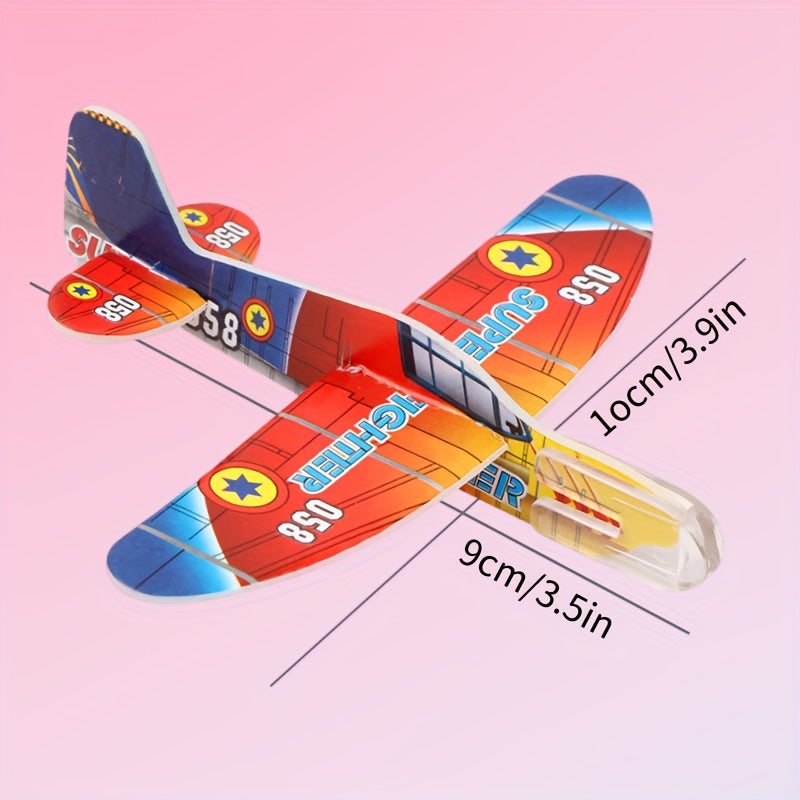 10pcs Mini Foam Airplane Glider Set - Thermoplastic Polyurethane DIY Flying Toys for Party Favors, Classroom Rewards, Christmas, Halloween, Thanksgiving Gifts - Assorted Patterns