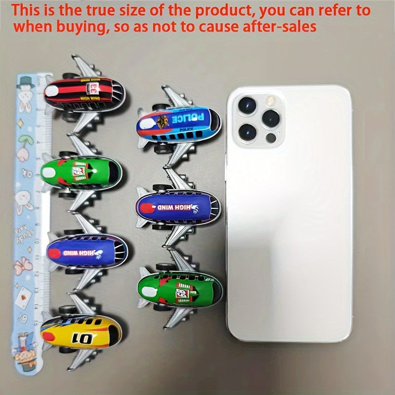 6\u002F10 Mini Metal Airplane Toys - Inertial Power, Manual Pull-Back, Creative Toy Structures, Family Fun, Ideal for Party Favors & Holiday Gifts, Party Toy | Playful Design | Durable Toy