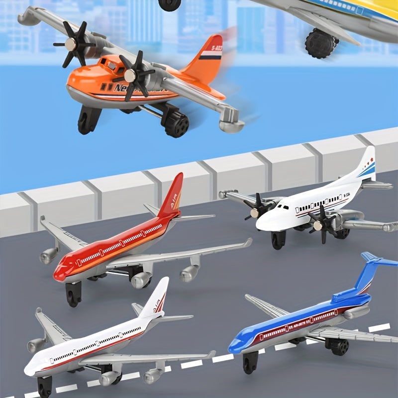 Premium Metal Collectible Toy Model Premium Alloy Diecast Fighter & Passenger Aircraft Model Set - Metal and Plastic Collectible Toy for Display, Perfect for Christmas, Thanksgiving, and Birthday Gifts, Home Decor