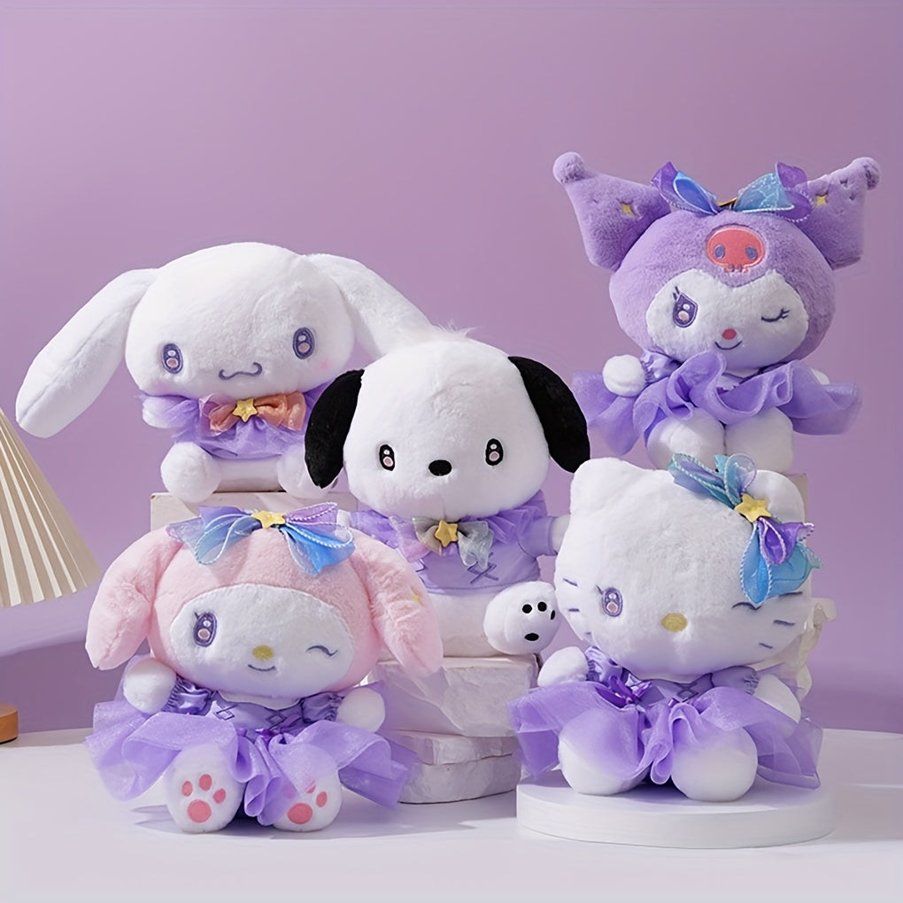1pc Sanrio Hello Kitty Plush Doll in Princess Dress - Soft Polyester Huggable Toy with Purple Tutu Skirt & Star Headband, Cute Gift for Girls, Birthday or Holiday Present, Holiday Plush Gift | Whimsical Design | Quality Plush Fabric, Hello Kitty Decor