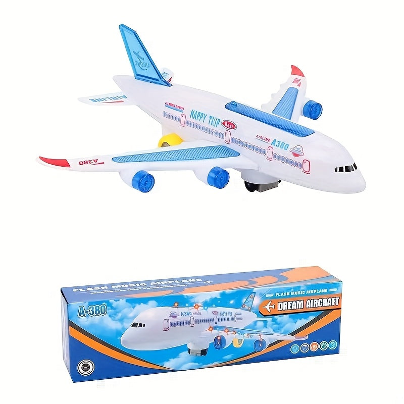 Electric Airplane Toys, Light-Up Airplane Model Toys, Airplane Toys with Flashing Lights And Moving Wheels, Party Birthday Gifts