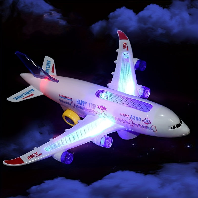 Electric Airplane Toys, Light-Up Airplane Model Toys, Airplane Toys with Flashing Lights And Moving Wheels, Party Birthday Gifts