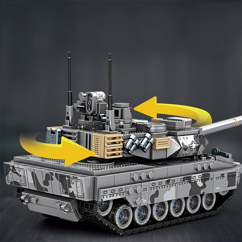 Military Tank Boys Assembly Building Blocks, Main Battle Tank Cannon Youngsters's Toy, Birthday Gift, Halloween Gift, Christmas Gift, Holiday Gift