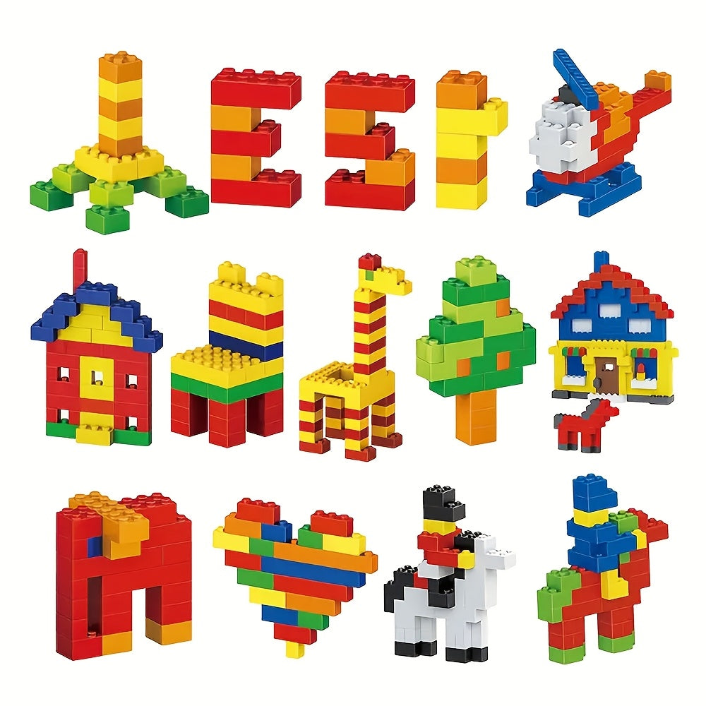 1200pcs Children's Educational Small Grain Building Blocks, Puzzle Toys, Plug-in Building Blocks, Suitable for Thanksgiving, Halloween, Christmas, Boy and Girl Birthday Gifts, Grain Colors and Shapes are Random