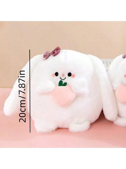 1pc Super Soft Plush Decorative Pillow, Cute Heart-Shaped Bunny Stuffed Animal, Home Bedroom Decoration White