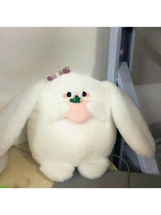 1pc Super Soft Plush Decorative Pillow, Cute Heart-Shaped Bunny Stuffed Animal, Home Bedroom Decoration White