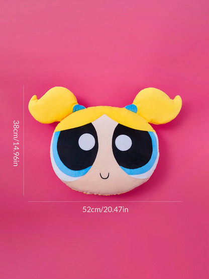 THE POWERPUFF GIRLS X SHEIN Cute Cartoon Yellow Plush Pillow Yellow