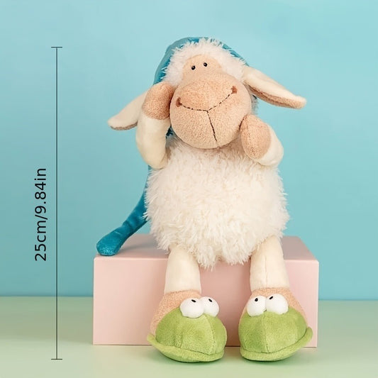 1pc Soft Cuddly Lamb Toy 1pc Cuddly Lamb Plush Toy, Soft Polyester Stuffed Animal, Interactive Pet Chew Toy for Dogs & Cats, Creative Shape, Ideal for Small to Medium Breeds, Durable Pet Supplies for Training & Decoration, Stuffed Plushies