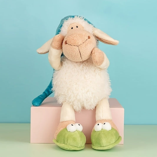 1pc Soft Cuddly Lamb Toy 1pc Cuddly Lamb Plush Toy, Soft Polyester Stuffed Animal, Interactive Pet Chew Toy for Dogs & Cats, Creative Shape, Ideal for Small to Medium Breeds, Durable Pet Supplies for Training & Decoration, Stuffed Plushies