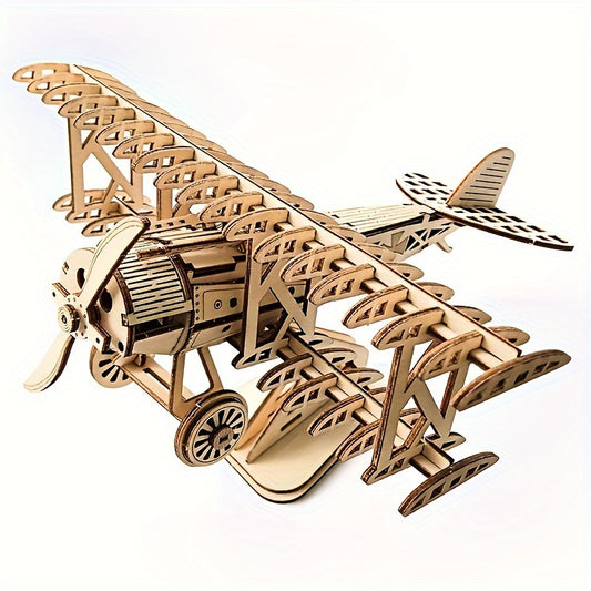 DIY 3D Wooden Airplane Puzzle - Creative Craft Model Kit for Home Decor, Perfect Birthday or Christmas Gift, Airplane Toy
