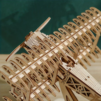 DIY 3D Wooden Airplane Puzzle - Creative Craft Model Kit for Home Decor, Perfect Birthday or Christmas Gift, Airplane Toy