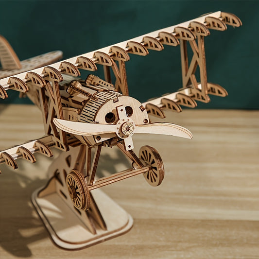 DIY 3D Wooden Airplane Puzzle - Creative Craft Model Kit for Home Decor, Perfect Birthday or Christmas Gift, Airplane Toy