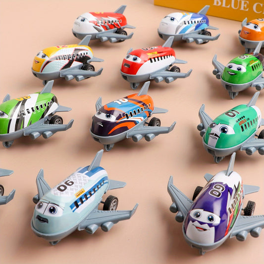 10 Pack of Mini Metal Airplane Toys with Inertia Power and Alloy Structure - Perfect for Party Favors and Gifts