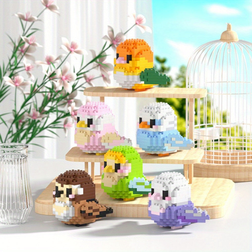12pcs Mini Birds Building Blocks Set - Cute Animal Bricks for Youngsters, Educational Assembly Toy, Perfect Birthday or Christmas Gift
