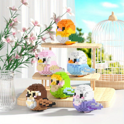 12pcs Mini Birds Building Blocks Set - Cute Animal Bricks for Youngsters, Educational Assembly Toy, Perfect Birthday or Christmas Gift