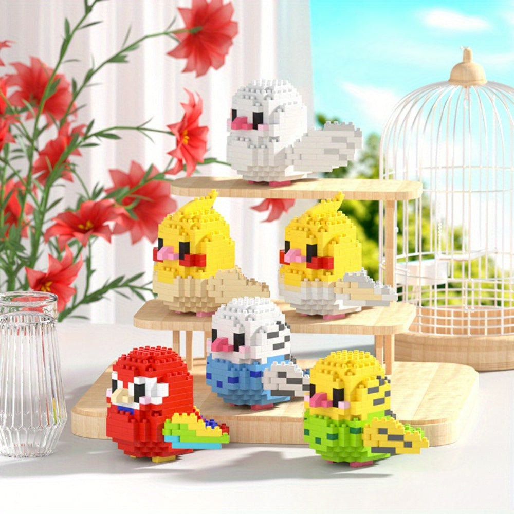 12pcs Mini Birds Building Blocks Set - Cute Animal Bricks for Youngsters, Educational Assembly Toy, Perfect Birthday or Christmas Gift