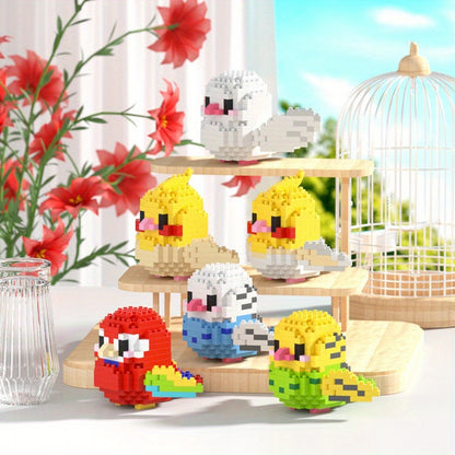 12pcs Mini Birds Building Blocks Set - Cute Animal Bricks for Youngsters, Educational Assembly Toy, Perfect Birthday or Christmas Gift