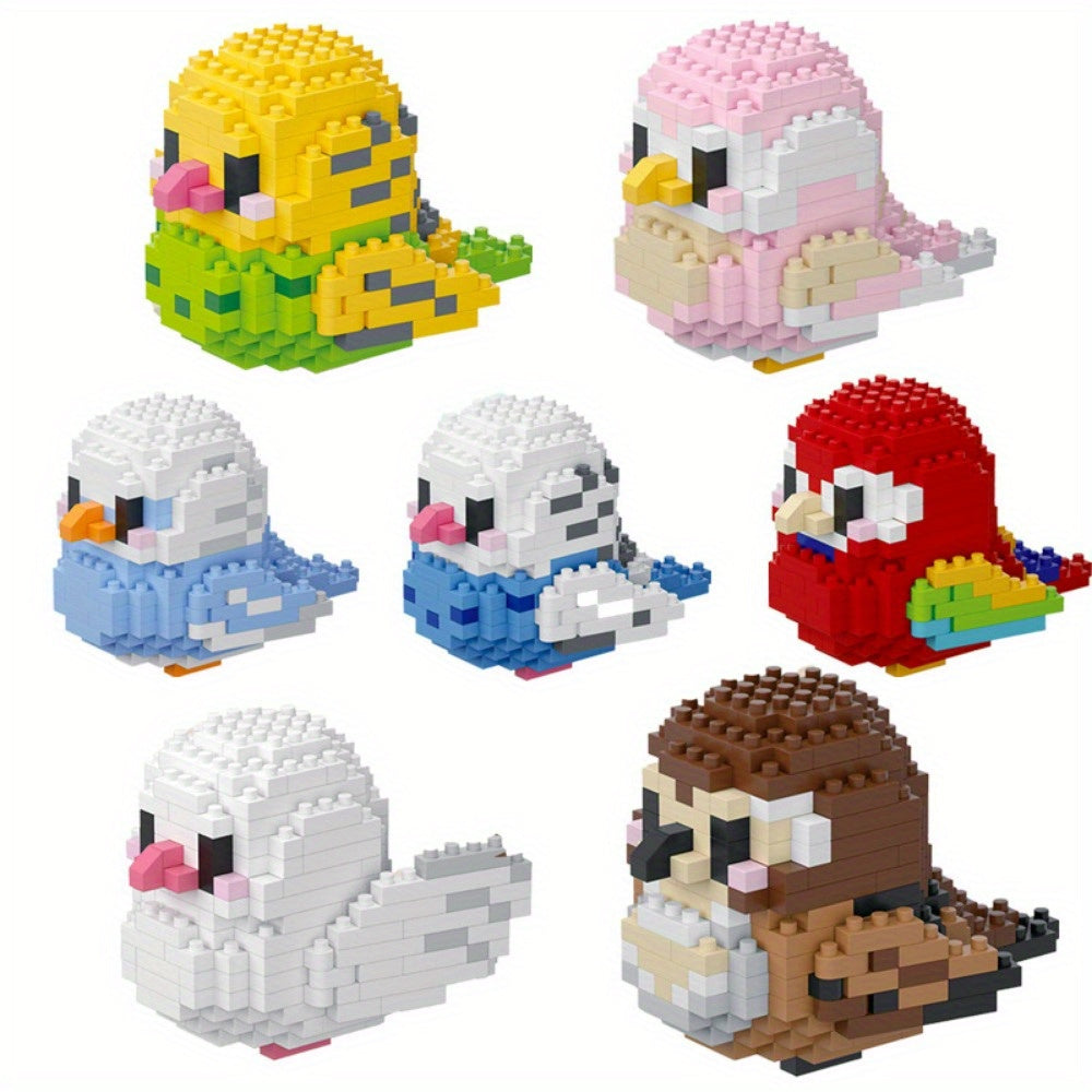12pcs Mini Birds Building Blocks Set - Cute Animal Bricks for Youngsters, Educational Assembly Toy, Perfect Birthday or Christmas Gift