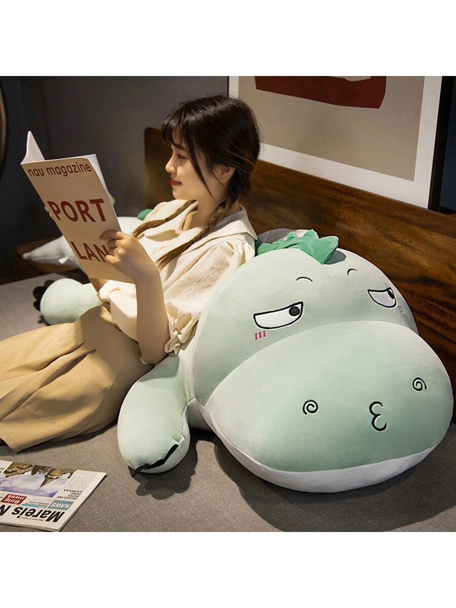 1pc 39 Inch Cute Plush Dinosaur Body Pillow, Green Dinosaur Stuffed Doll Cushion, Children's Birthday Gift, Bedding Companion Doll Multicolor