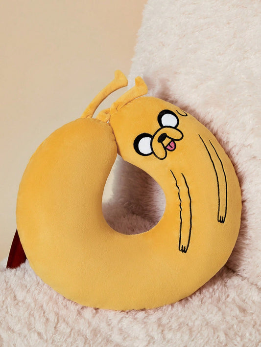 ADVENTURE TIME X SHEIN Embroidered Cartoon Pattern Travel Neck Travel Pillow, Gifts Yellow