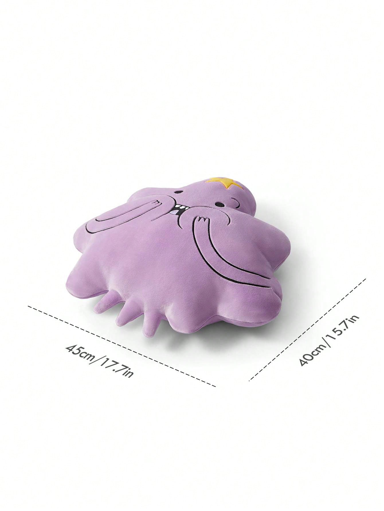 ADVENTURE TIME X SHEIN Embroidered Cartoon Pattern Decorative Throw Pillow, Gifts Mauve Purple