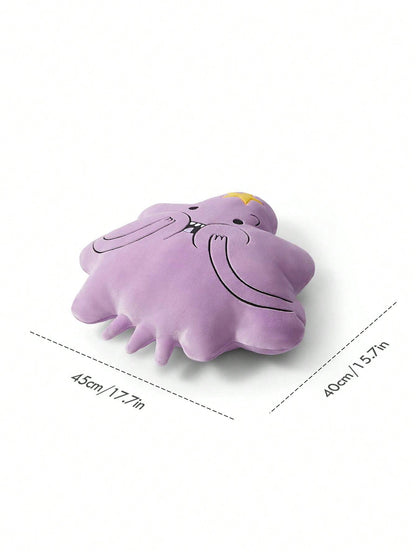 ADVENTURE TIME X SHEIN Embroidered Cartoon Pattern Decorative Throw Pillow, Gifts Mauve Purple