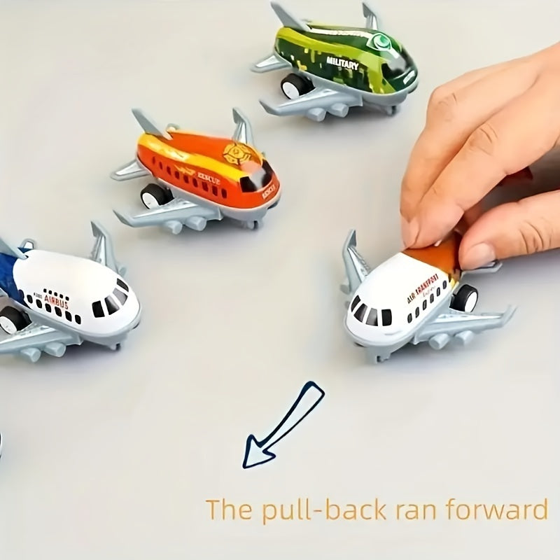 10 Pcs Mini Metal Airplane Set - Inertia-Powered, Battery-Free, Perfect for Party Favors & Stocking Stuffers, Christmas & Halloween Gifts