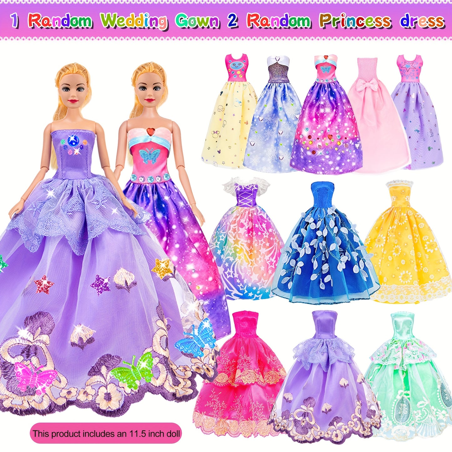 Fashion 91pcs 11.5 Inch Girl Doll With Clothes Accessories And Closet, Princess Gowns, Fashion Dresses, Outfits, Swimsuits.Doll Dress Up Toys For Girls Kids Toddlers.Christmas Gift For Ages 3+